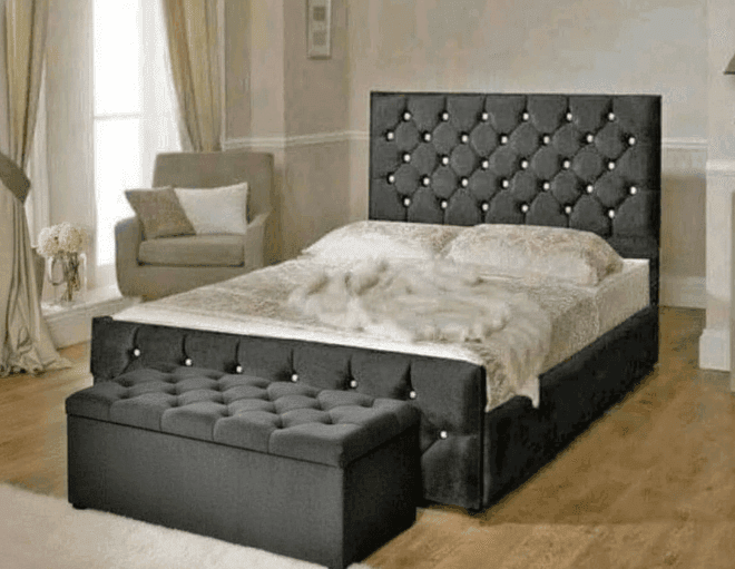 Florida Diamond Ottoman Bed UK - Detail view of premium ottoman bed from Newcastle Beds UK